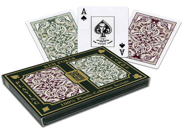 Игральные карты 100% пластиковым КЭМ отмеченные жаккардом 2 палубы установленной для плутовки покера
